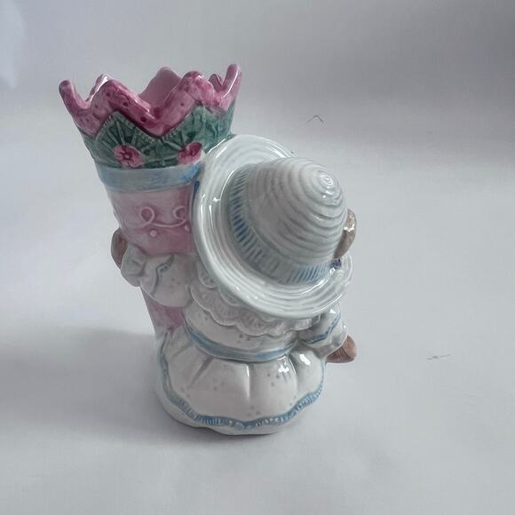 FITZ & FLYOD VINTAGE CERAMICS HYDRANGEA BEAR BUD VASE COLLECTIBLE HAND PAINTED - Picture 3 of 8